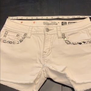 Miss Me - White denim shorts